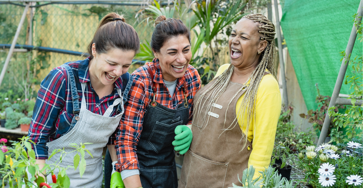 Gardeners having fun